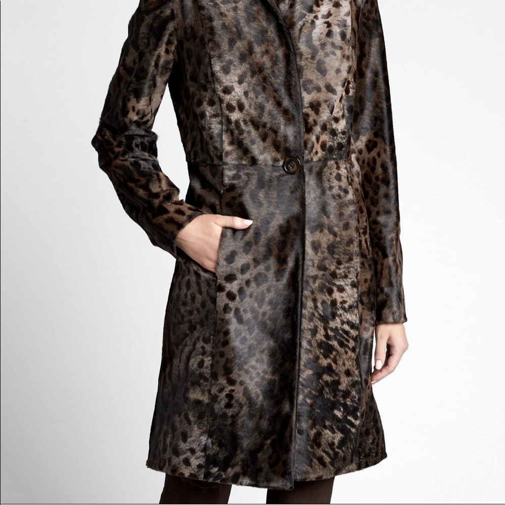 Elie Tahari FUR-Angelina  one button coat